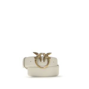 PINKO White Calf Leather Bos Taurus Regular Women's Belt